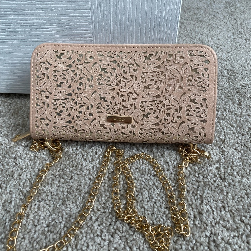 Aldo Floral Laser Cut Gold & Rose Gold crossbody